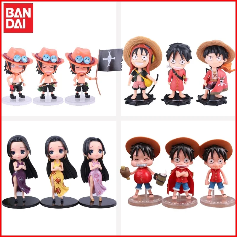 Anime One Piece Version Q Series Figurine Boa Hancock Monkey D Luffy Roronoa Zoro Chopper Set Bagged Pvc Model Toys Boy Gift