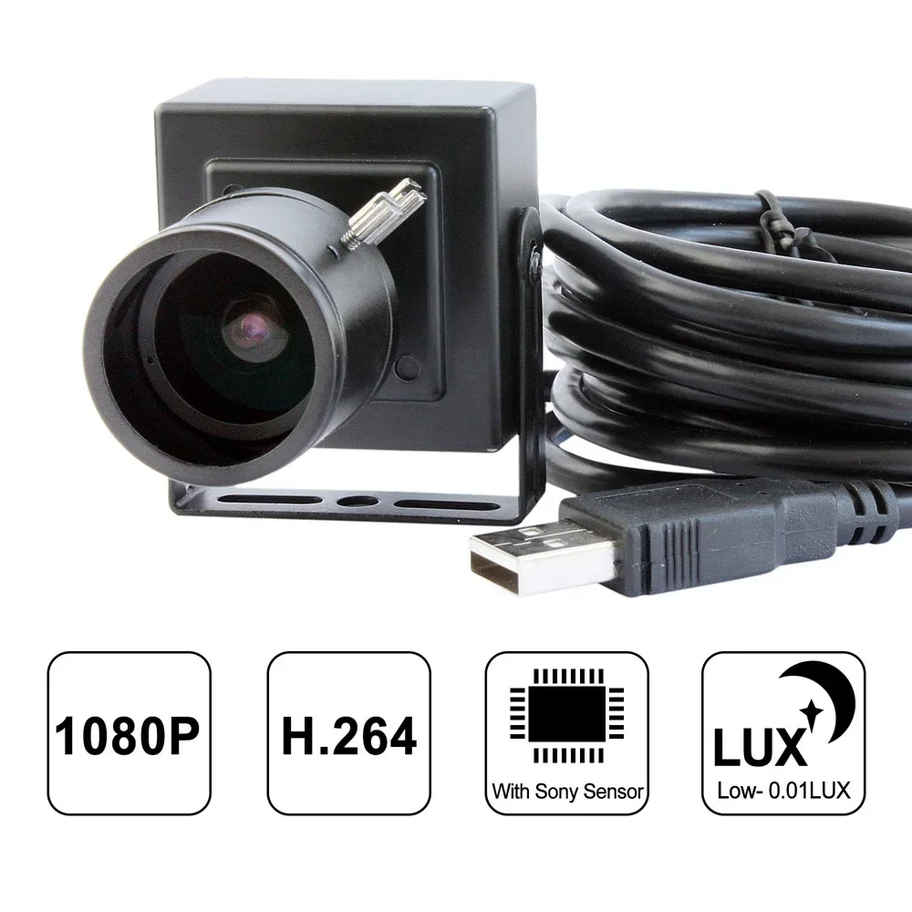 2026 New ELP 2MP Industrial Zoom Camera 2.8-12mm Varifocal Lens 1080P H.264 30fps Low Light Mini USB Webcam Driver Free With Mic