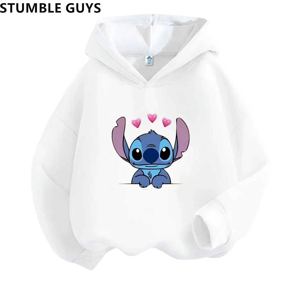 Aloha Stitch Sweatshirt Hoodies Fashion Pullover Anime Hoody Cartoons Girls Boy Kids Long sleeve Casual Clothes Stitch Trucksuit