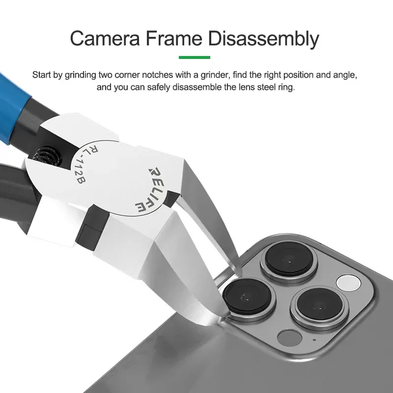 RELIFE RL-112A   Diagonal Pliers for the Disassembly of the Rear Camera Steel Ring of Mobile Phones