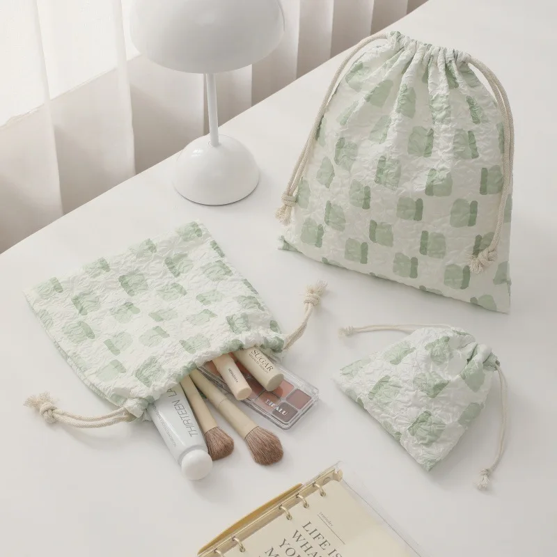 Yellow Duck Pear Cute Cartoon Drawstring Bag Storage Bags Lipstick Cosmetic Bag Portable Toiletries Three-piece Set Female