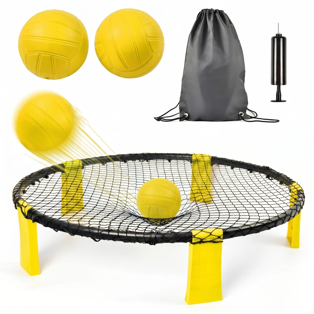 

Outdoor Roundnet Game Set, Portable Beach Ball Game with 2 Balls, Sturdy Playing Net & Carry Bag, Classic Family Entertainment Game for Beach, Backyard, Lawn, Park, Camping and Gathering