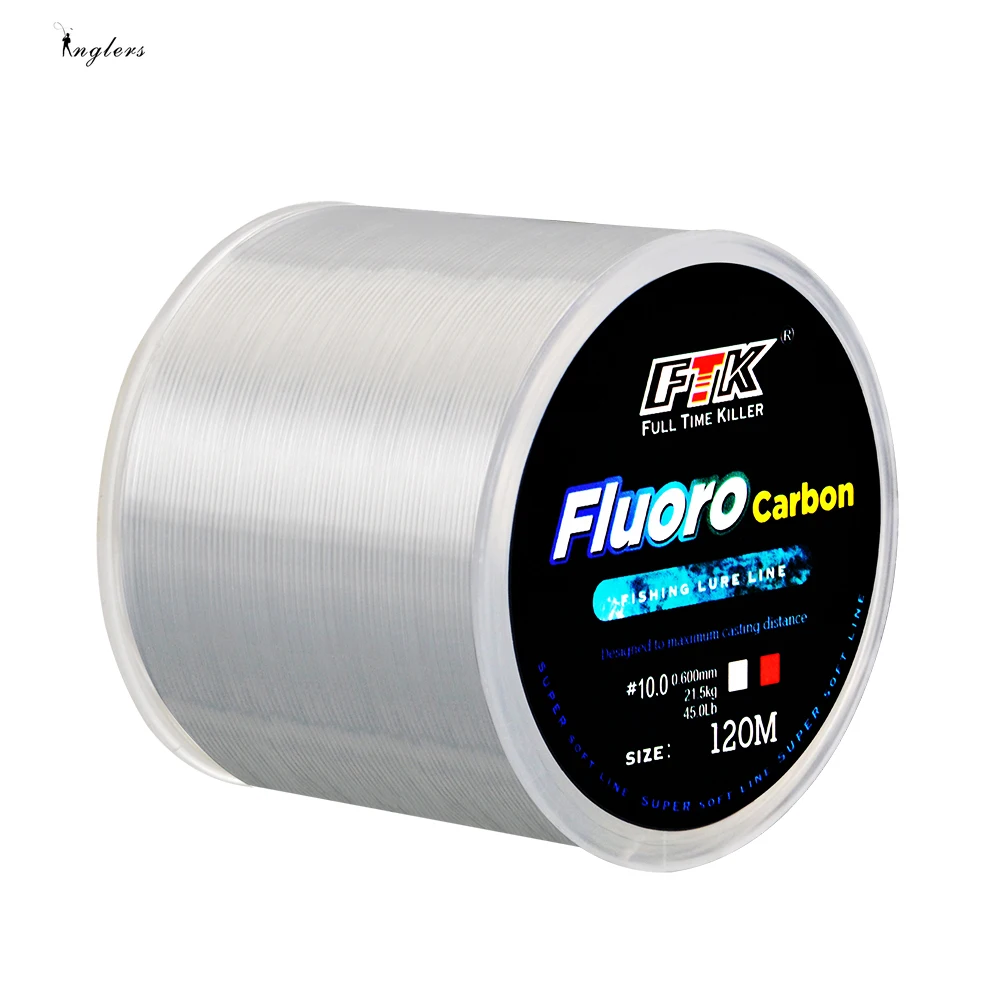 120M Fluorocarbon Coating Fishing Line 0.20mm-0.60mm 7.15LB-45LB Carbon Fiber Leader Line Fishing Lure Wire Sinking Line Japan