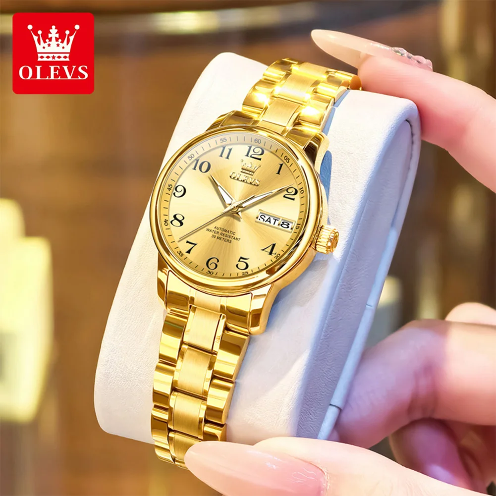 

OLEVS автоматические часы женские цифровые весы календарь недели водонепроницаемые роскошные элегантные женские наручные часы оригинальные женские часы 7072