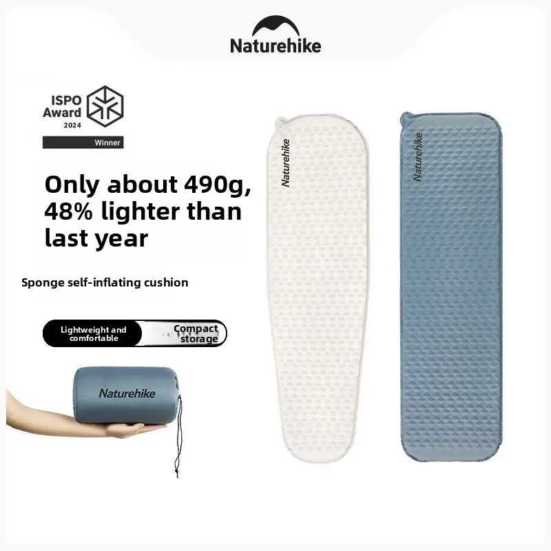 Naturehike Ultra Light Sponge Moisture-proof Inflatable Mat, Portable Outdoor Camping Tent Floor Mat Automatic