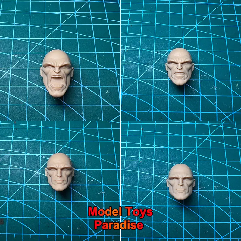 Unpainted Head Carving 1/12 Martian Manhunter Super Hero White Model Head Fit 6inch J'Onn J'Onzz Soldier Action Figure Body