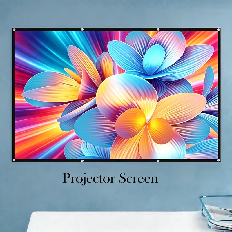 16: 9 projector screen, foldable for easy carrying, suitable for camping and outdoor dining, mobile cinema 100-150 inches
