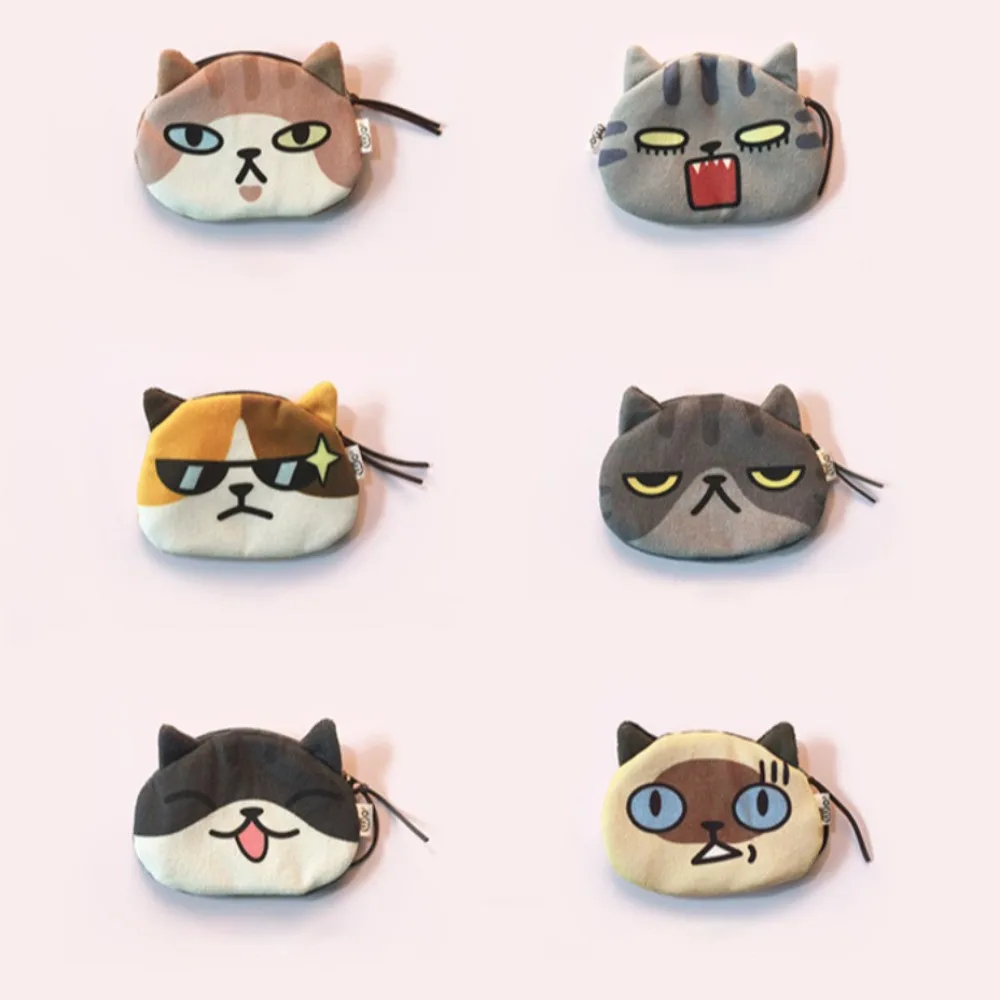 Creativity Cat Coin Purse Mini Multi Purpose Coin Pouches Portable Zip Purses