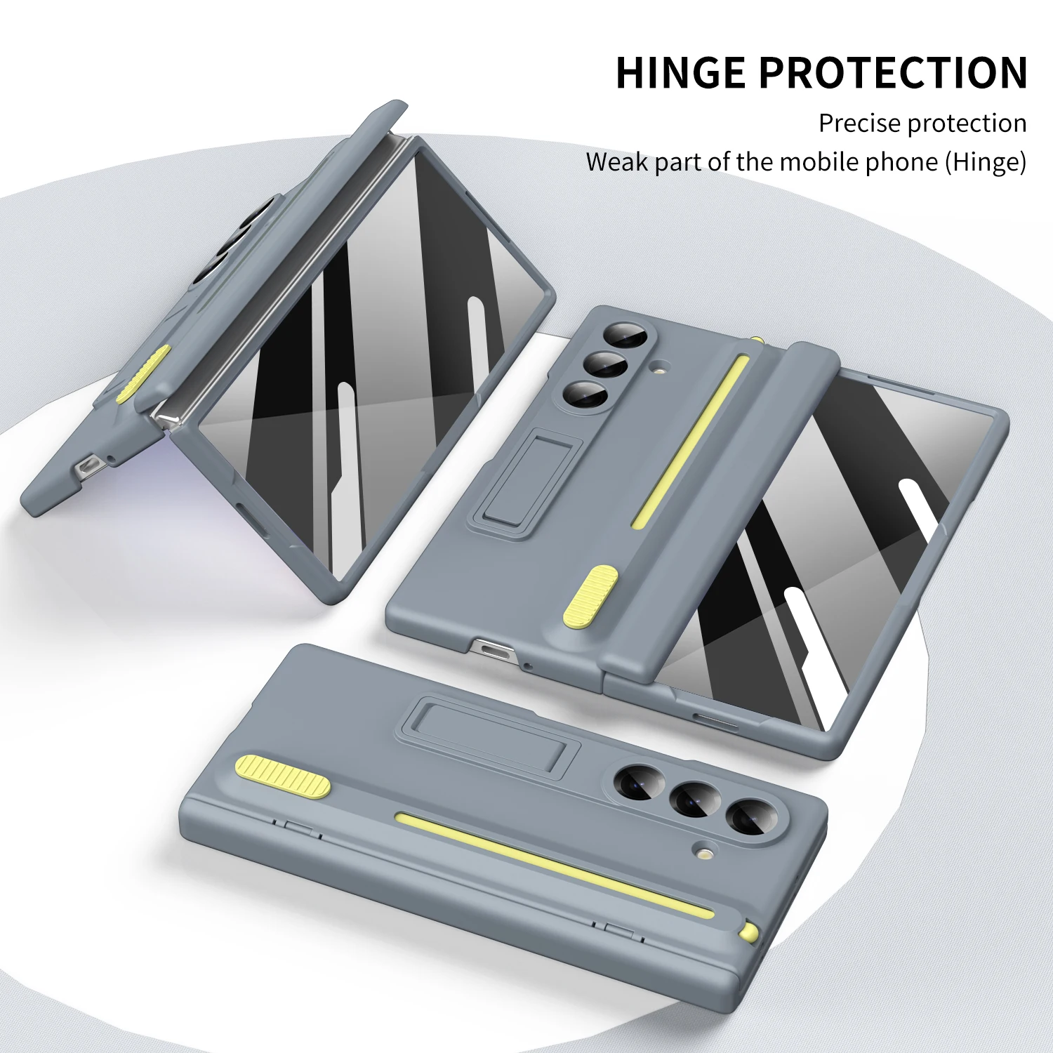 Magnetische Scharnier-Telefonhülle für Samsung Galaxy Z Fold 7, 6, 4, 5, 3, Bildschirm, Glasschutz, einziehbare Aufbewahrung, Stiftschlitz-Halterabdeckung