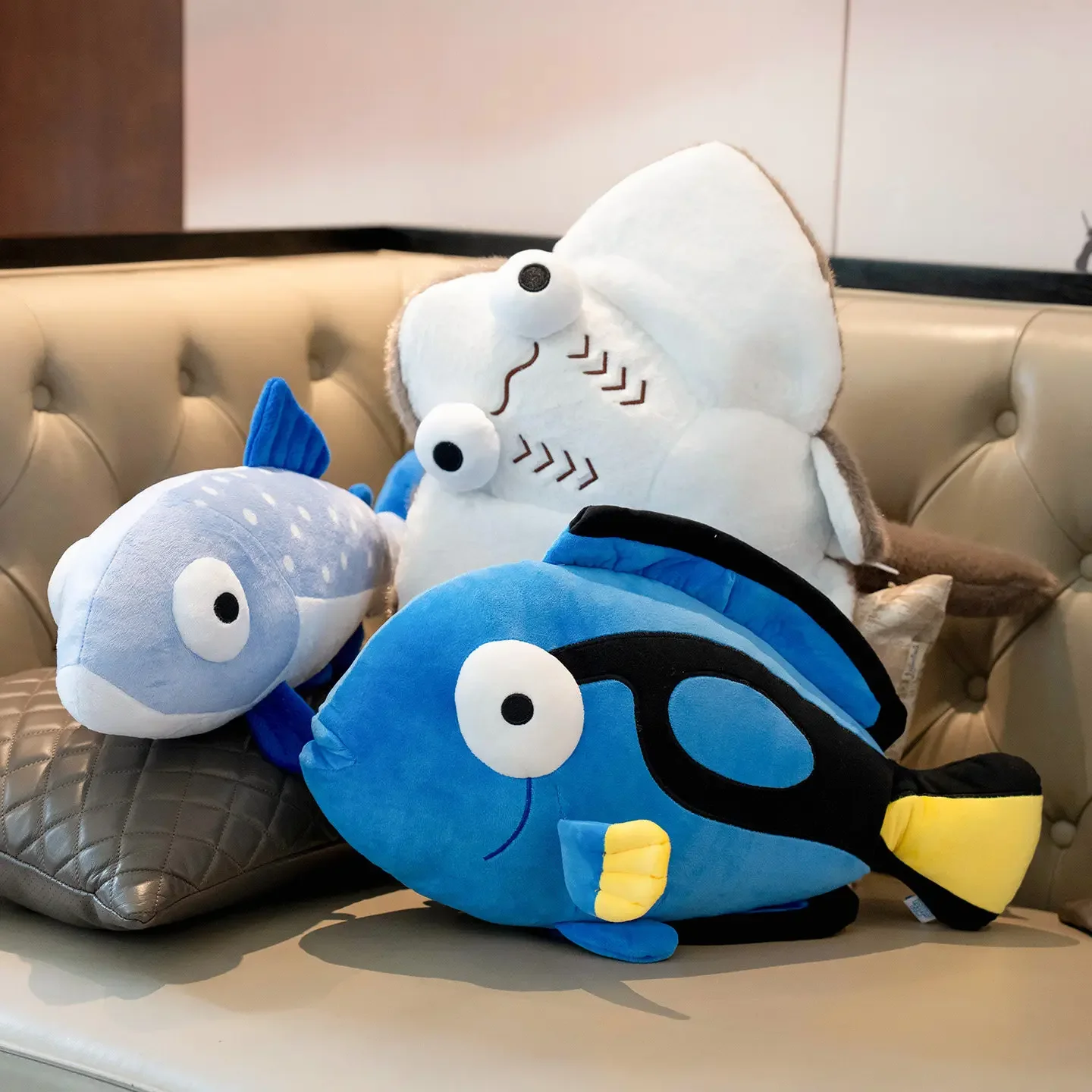 Soft Fluffy Ocean Fish Plush Pillow Puffer Fish Stuffed Animal Cushion Cuddle Toy For Sofa Bed Office Rest Home Decor Gift - view 4