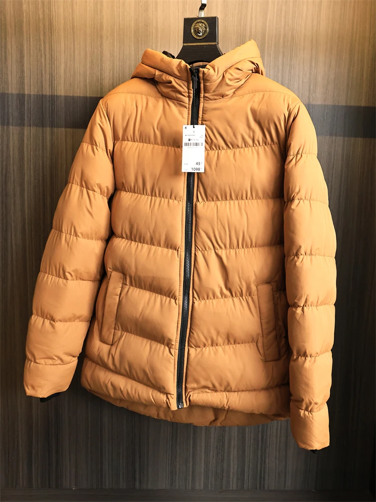 

Men's Faion Urban Thiened Cotton Jaet Hooded Quilted Insert Cotton Warm Blanket Coat Stand Fit Youth Casual Faion