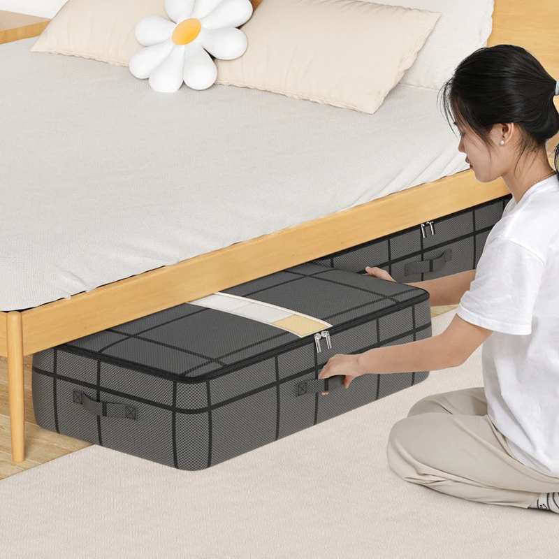 

1Pc portable large capacity quilt storage bag Underbed storage bag Wardrobe clothes Organizer family mobile storage bag