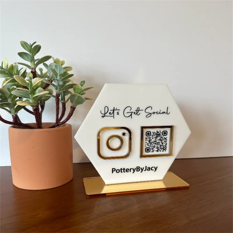 Custom Your Business Social Media QR Code Sign Instagram Sign Beauty Signs