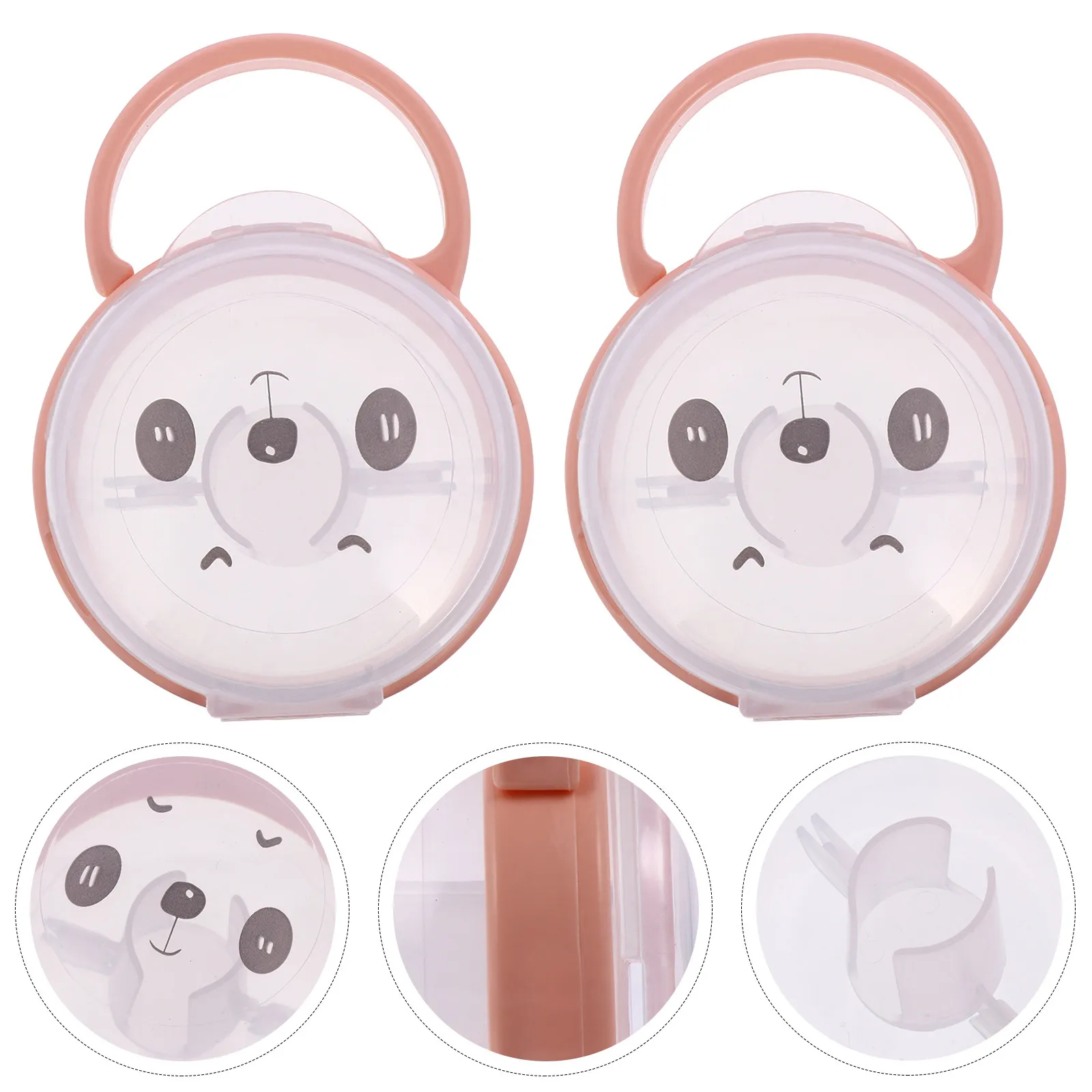 

2pcs Baby Pacifier Box Durable Long Lasting PP Material Easy to Clean Portable Travel Container for Soother Storage