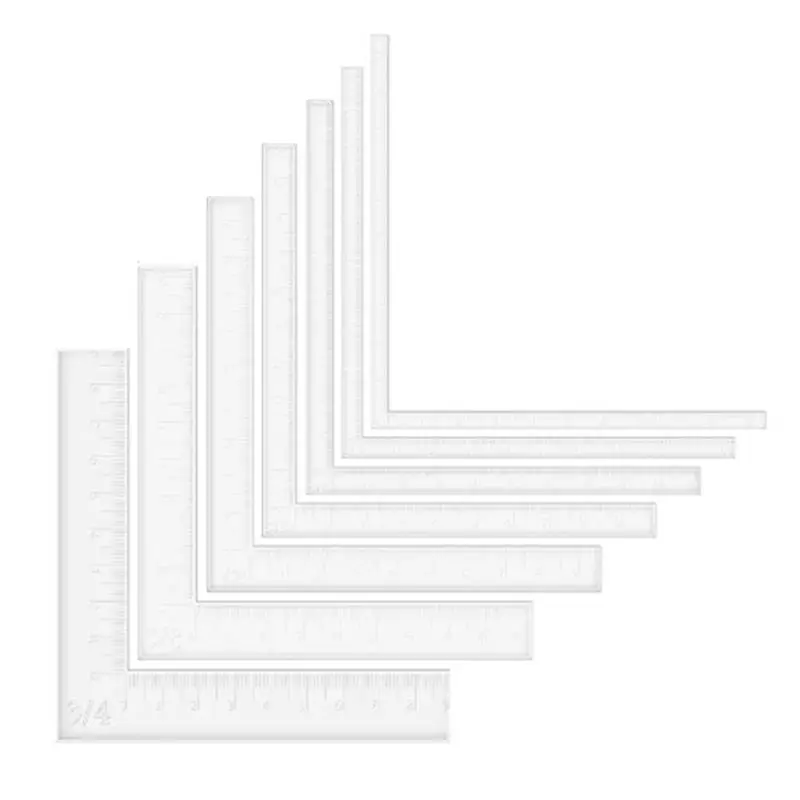 7Pcs/Set Paper Card Corners Helpers Positioning Tools Set Kit Scrapbooking Acrylic Rulers To Make Lining Up Card Layers Set-ELEC