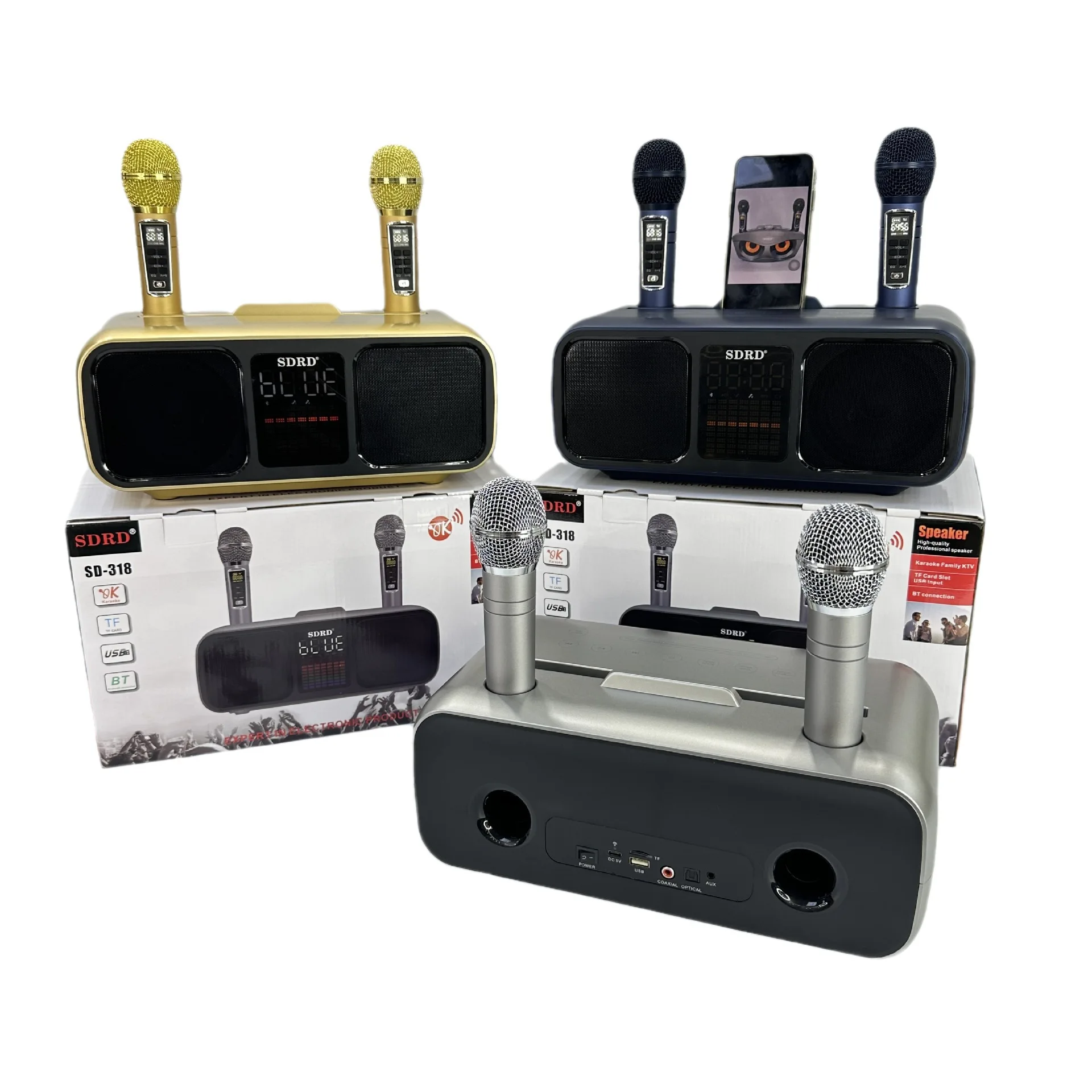 

2023 Strong Bass Sd318 Portable 30watts Family Ktv 2.0 Party Karaoke Speaker with Wireless Microphone