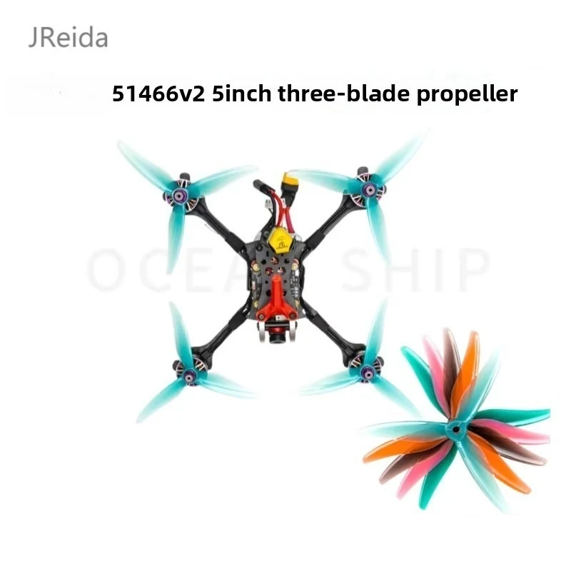 

5-дюймовые 3-лопастные пропеллеры — высокопрочный поликарбонатный материал 51466 V2 MCK — для FPV-дронов для фристайла и гонок (набор CW/CCW)