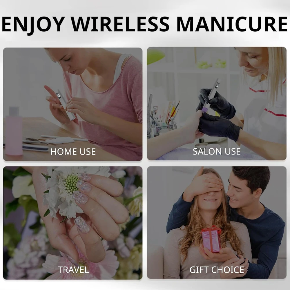 ضوء الأشعة فوق البنفسجية المحمول لأظافر الجل مع مؤقت ومؤشر وحامل قابل للتعديل، مصباح أظافر LED صغير قابل لإعادة الشحن معالجة سريعة للغراء #6