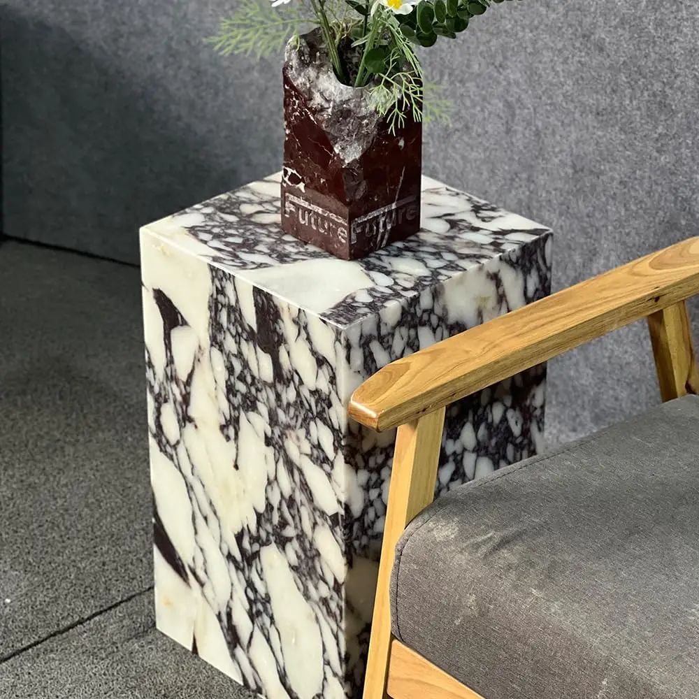 

Luxury Marble Side Table,Square End Table for Modern Sofa and Bed, Living Room