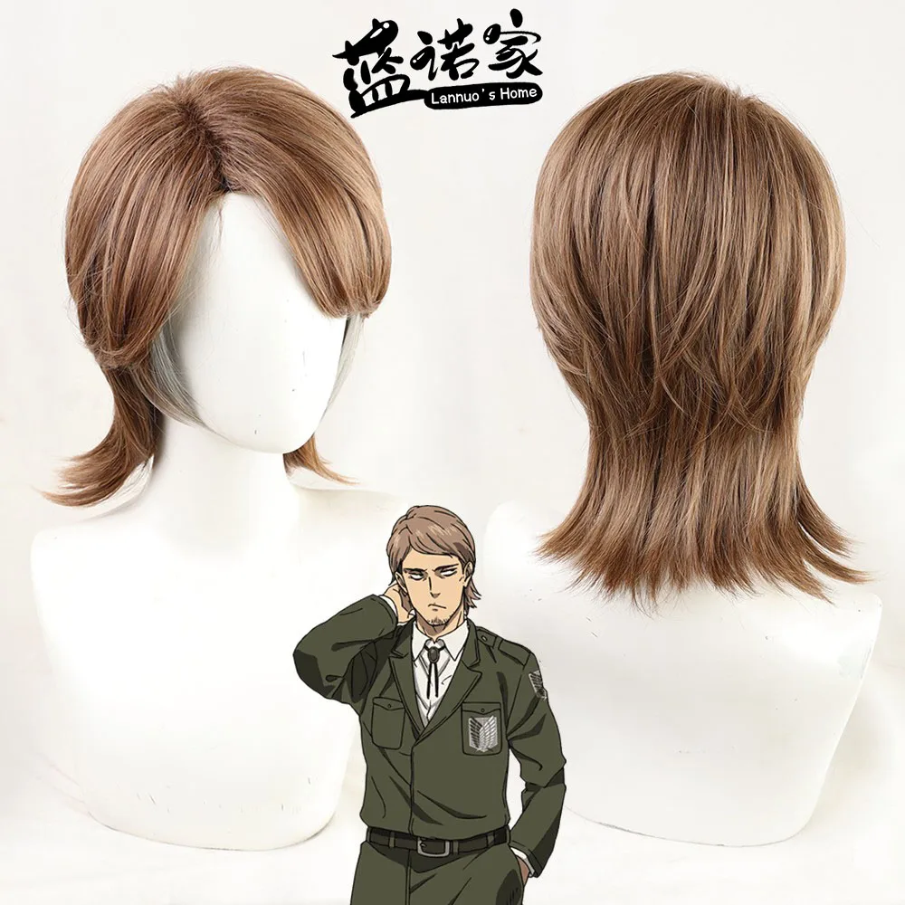 애니메이션 Jean Kirstein Cos 코스프레 가발 할로윈 카니발 파티 소품 합성 머리 내열성 섬유 + 가발 모자