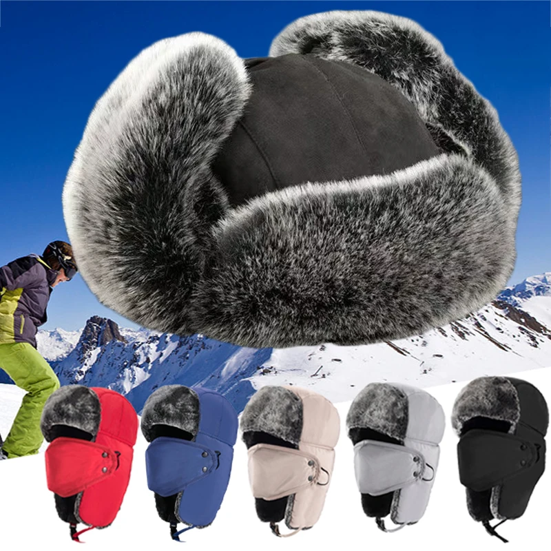 Winter New for Men Tactical Cs Windproof Bomber Earflap Cap Unisex Ushanka Russian Warm Ear Protectors Hats Balaclava Ski Hat