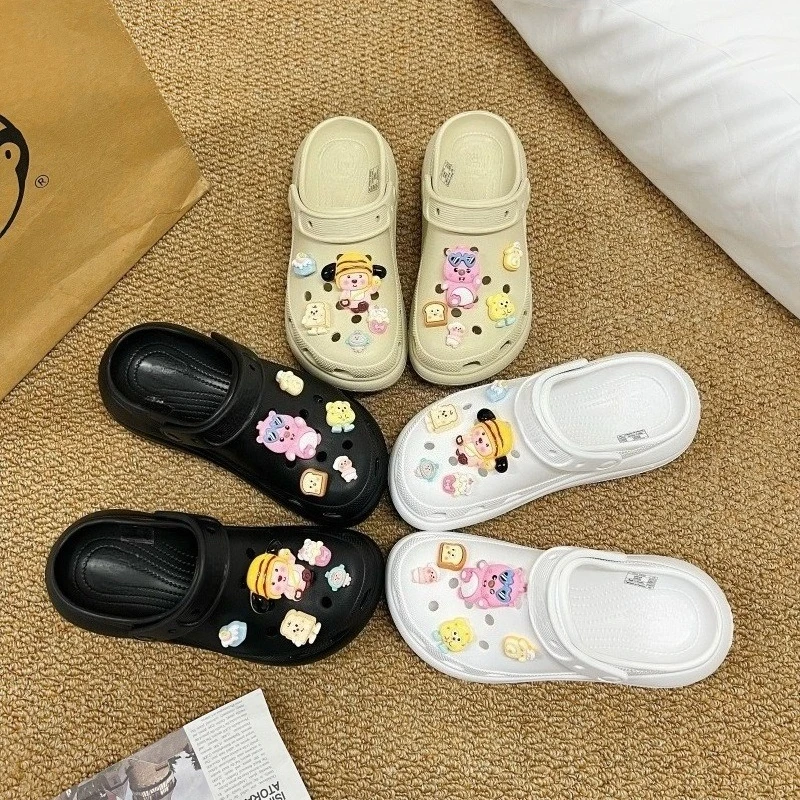 10Pcs Cute Cartoon Anime DIY Shoe Charms For Clogs Bubble Slides Sandals Removable Shoe Decorations Accessories Christmas Gift