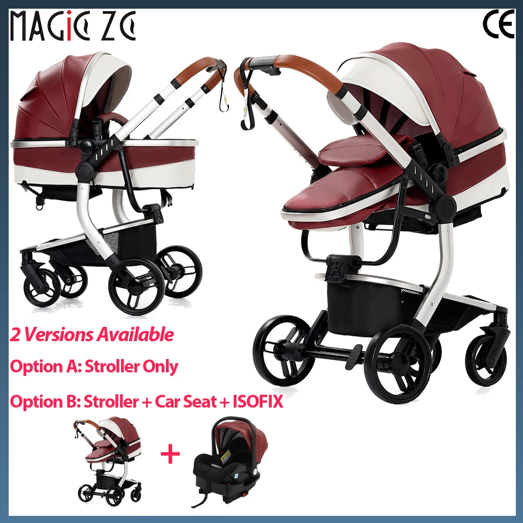 

Leather Stroller Reclining Seat High Landscape Baby Stroller Lightweight Travel System Pushchair for Newborns Baby Items 2025