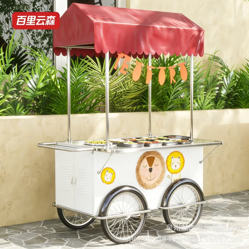 LMMM   outdoor market stall cart promotion night market mobile snack cart display stand