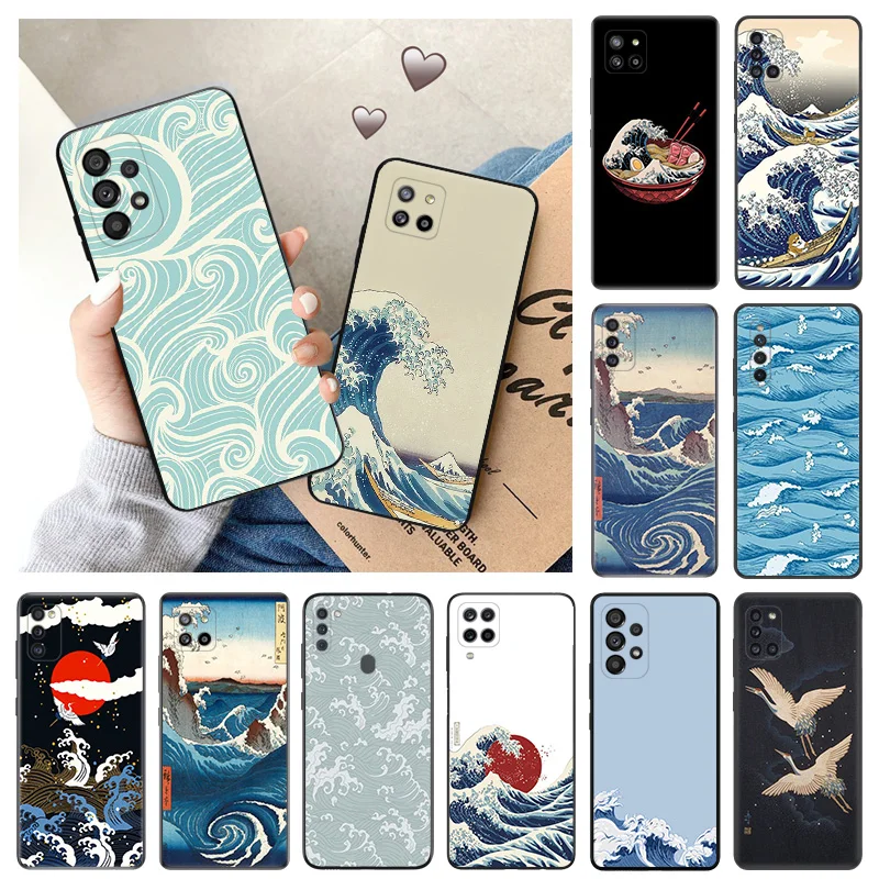 Silicone Phone Cases for Samsung A32 A73 A72 A71 A54 A53 A52 A51 A42 A34 A33 A31 A24 A23 A22 A14 A13 The Great Wave off Kanagawa