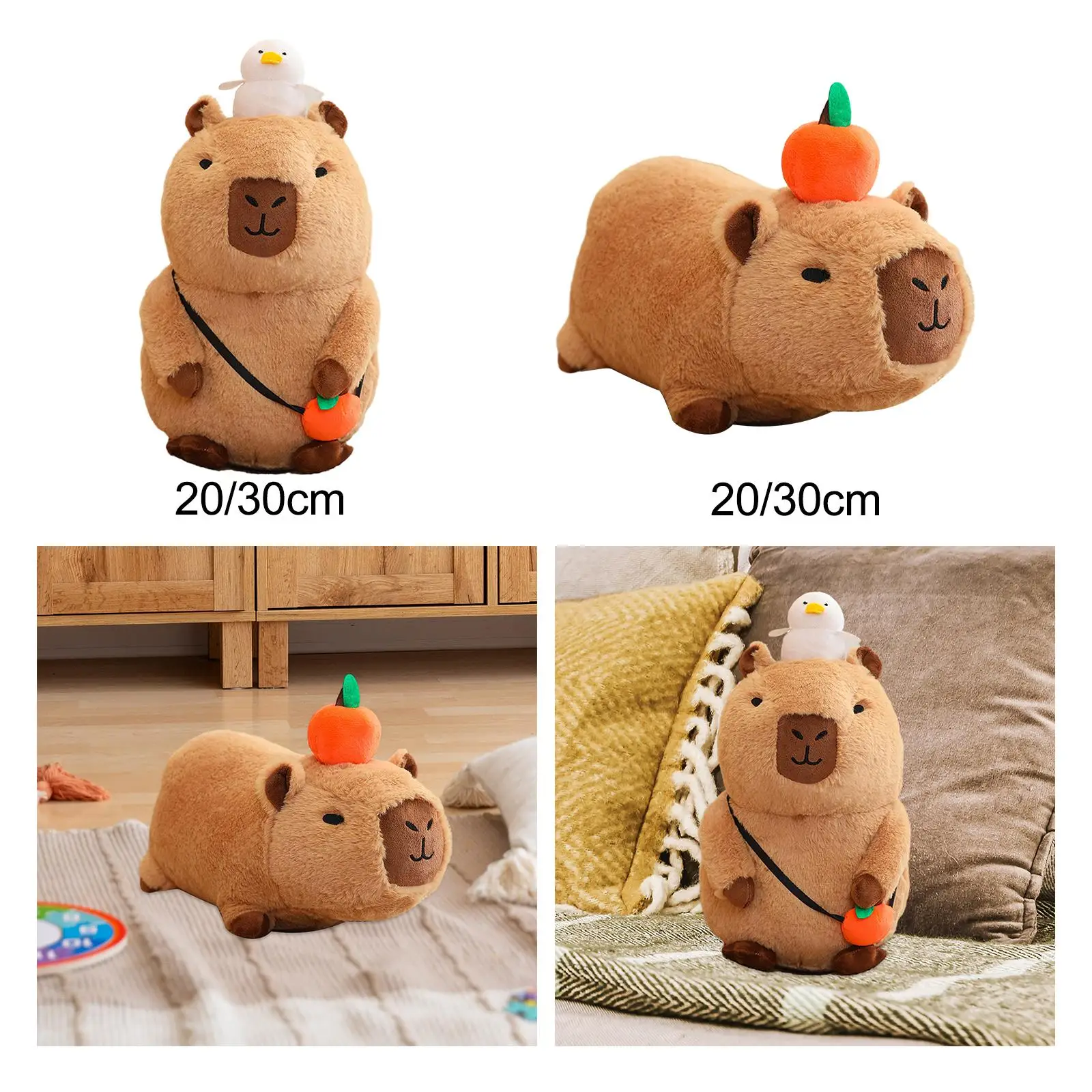 Brinquedo de pelúcia capivara de brinquedo macio com som, boneca animal de brinquedo capivara de quarto, animal de pelúcia bonito para crianças adolescentes