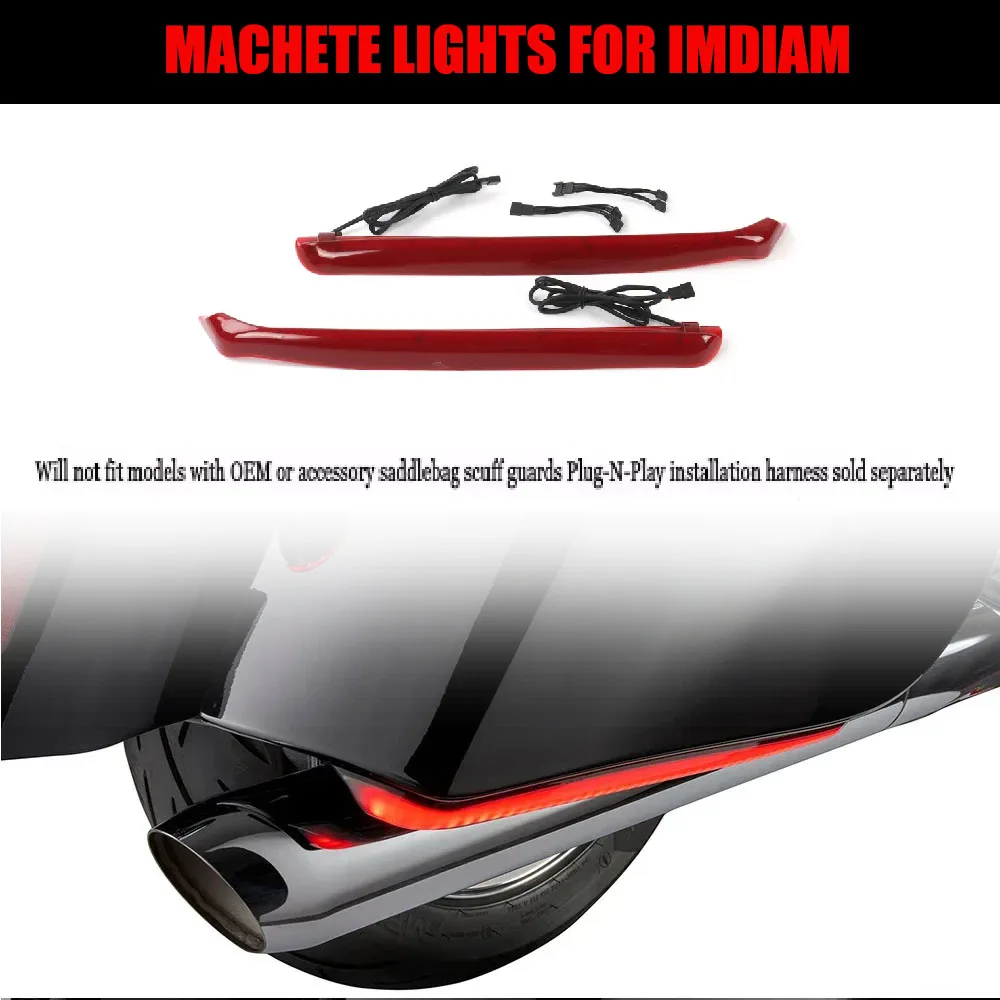 

F​or Indian Challenger Chieftain Motorcycle Accessory Machete Lights new LED Saddlebag Lights Rear Turn Signal Brake Run Lamp