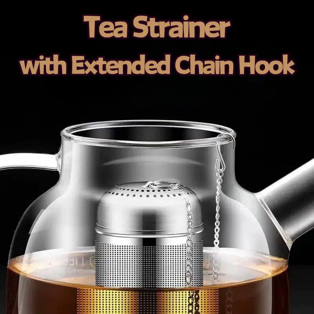 Extra Fine Mesh Tea Strainer For Loose Tea Brewing And Seasoning Easy Cleaning Coffee Filter Teaware Tea Infuser With Chain Hook