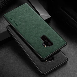 Case for Samsung Galaxy S9 S8 Plus Cross pattern Leather cover Luxury coque for Samsung Galaxy S9+ case