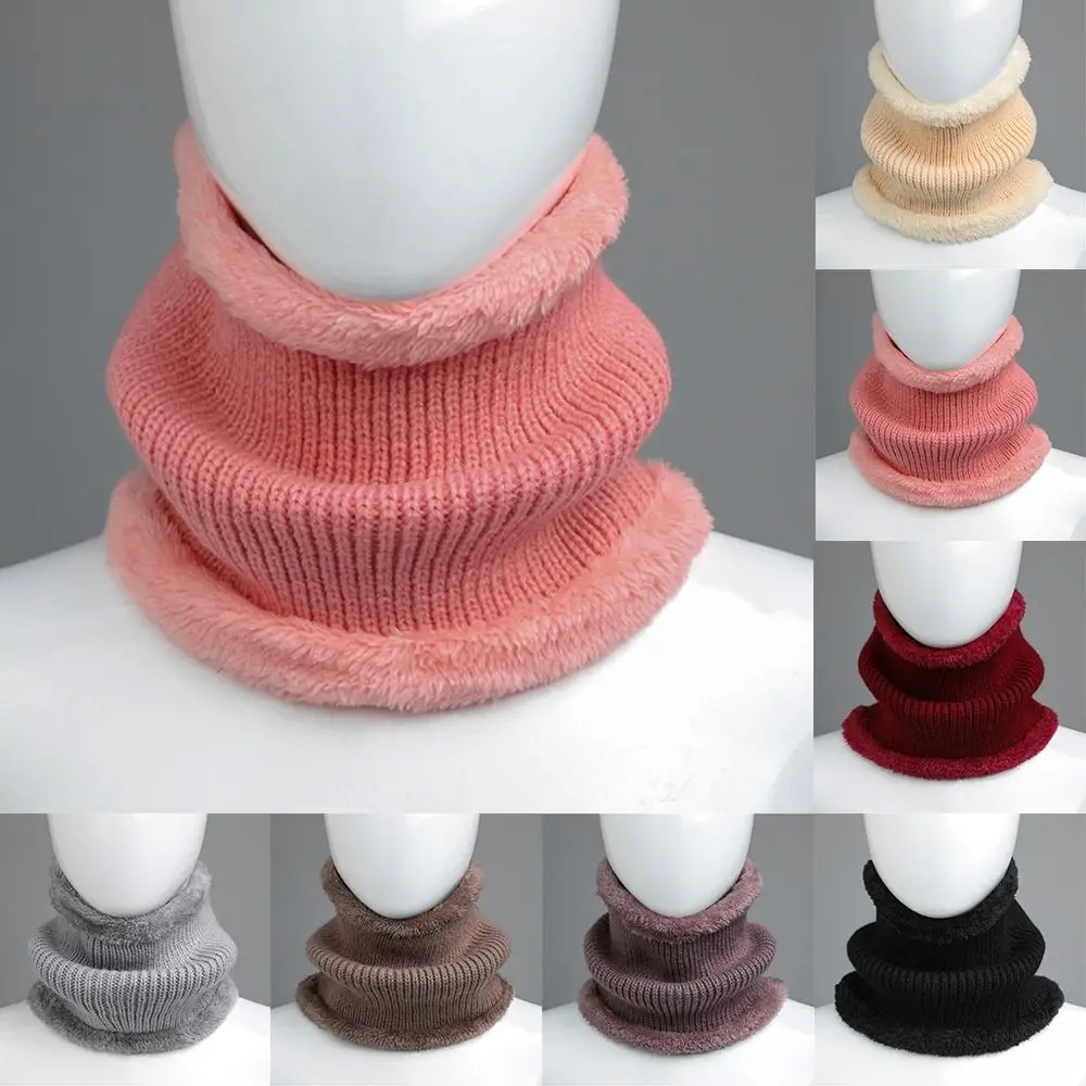 New Thicken Fleece Neck Warmer Warm Cold-proof Knitted Scarf Windproof Winter Scarves Skating Running Hiking