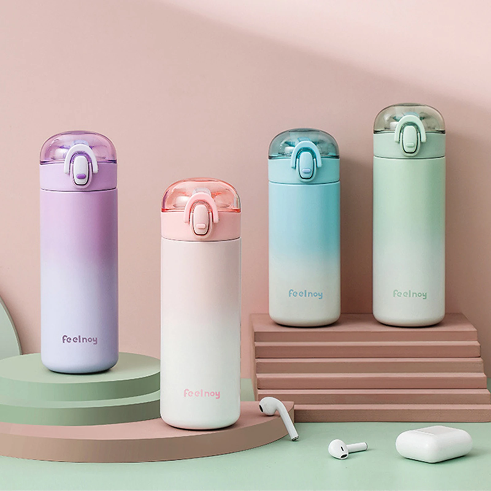 

Портативная Изолированная бутылка для воды, бутылка для воды из нержавеющей стали с безопасным замком для дома, офиса, кемпинга на открытом воздухе