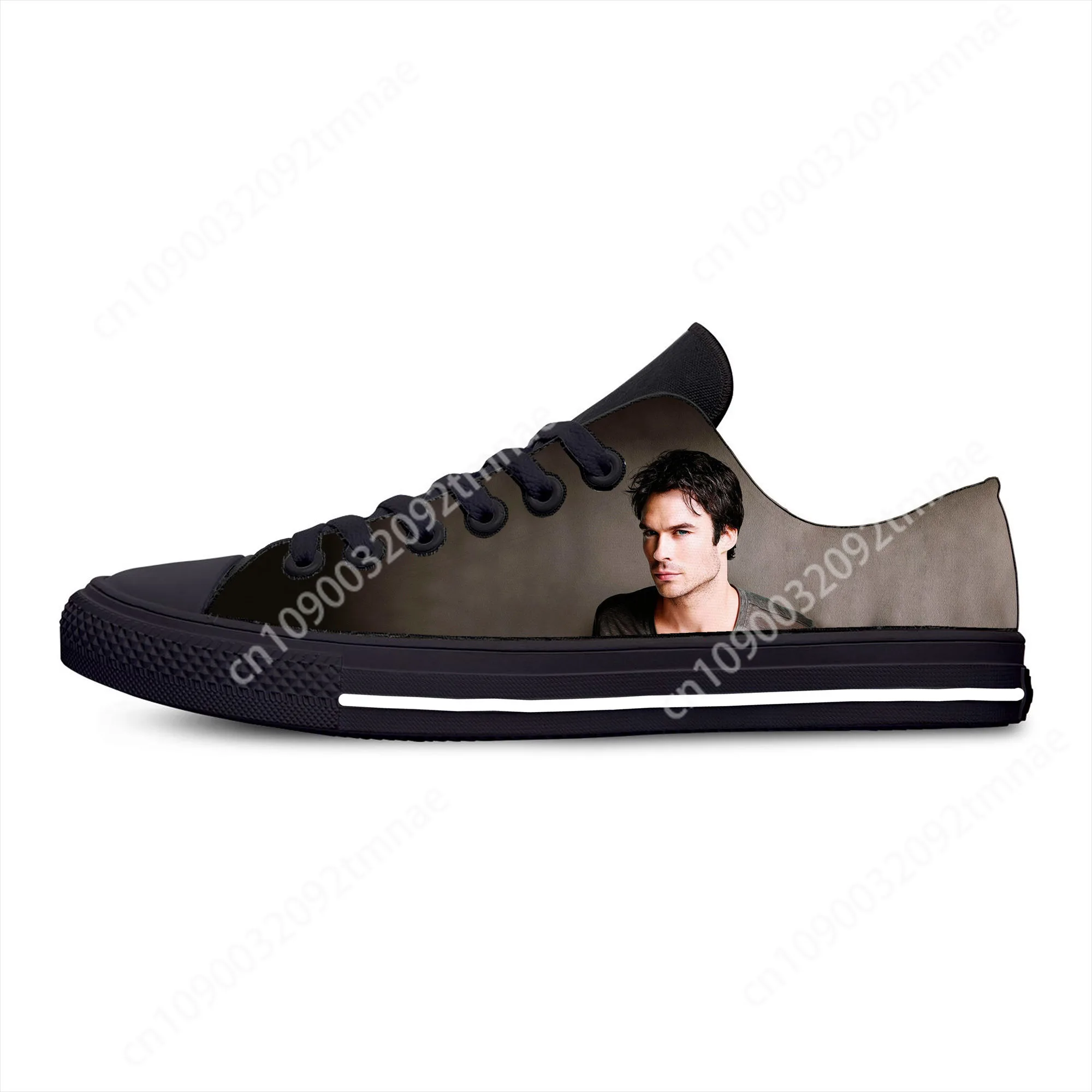 

Hot Cool 3D The Vampire Diaries Damon Salvatore Fashion Funny Casual Cloth Shoes Low Top Classic Custom Shoes Men Women Sneakers