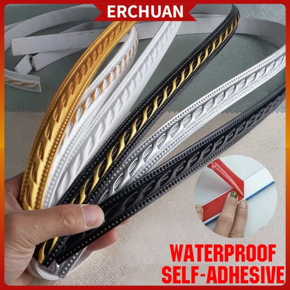 

12mmx500cm Mirror Picture Frame Border Wallpaper Decor Edging Line Self-adhesive Punch-free Soft PVC Wall Lines Shop Decoration