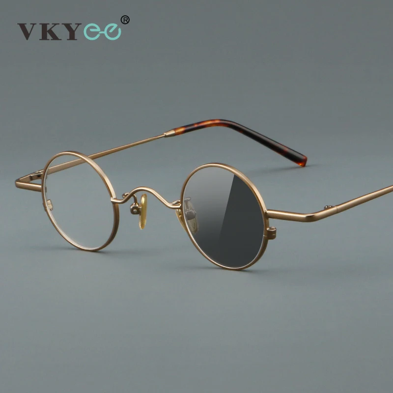 

VKYEE Minimalist Geometric Round Frame Designs Men's and Women's Anti-Blue Light Glasses Photochromic Customizable Prescription