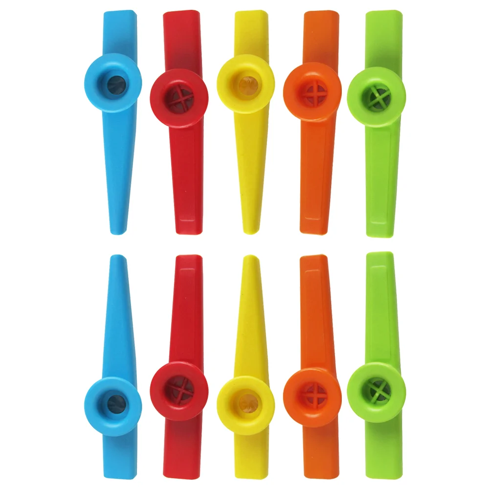 10 Pcs Music Toy Piano Kazoo Musical Instruments Guitar Partners Kazoos Children Educational Playset Plastic Colorful Toys