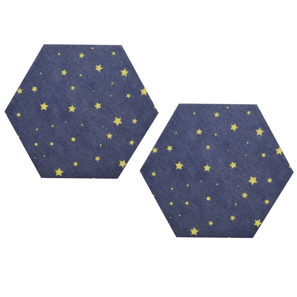 

2pcs Felt Board Hexagon Wall Decor Photo Display Bulletin Memo Board Felt Tiles Long Lasting Reusable Home