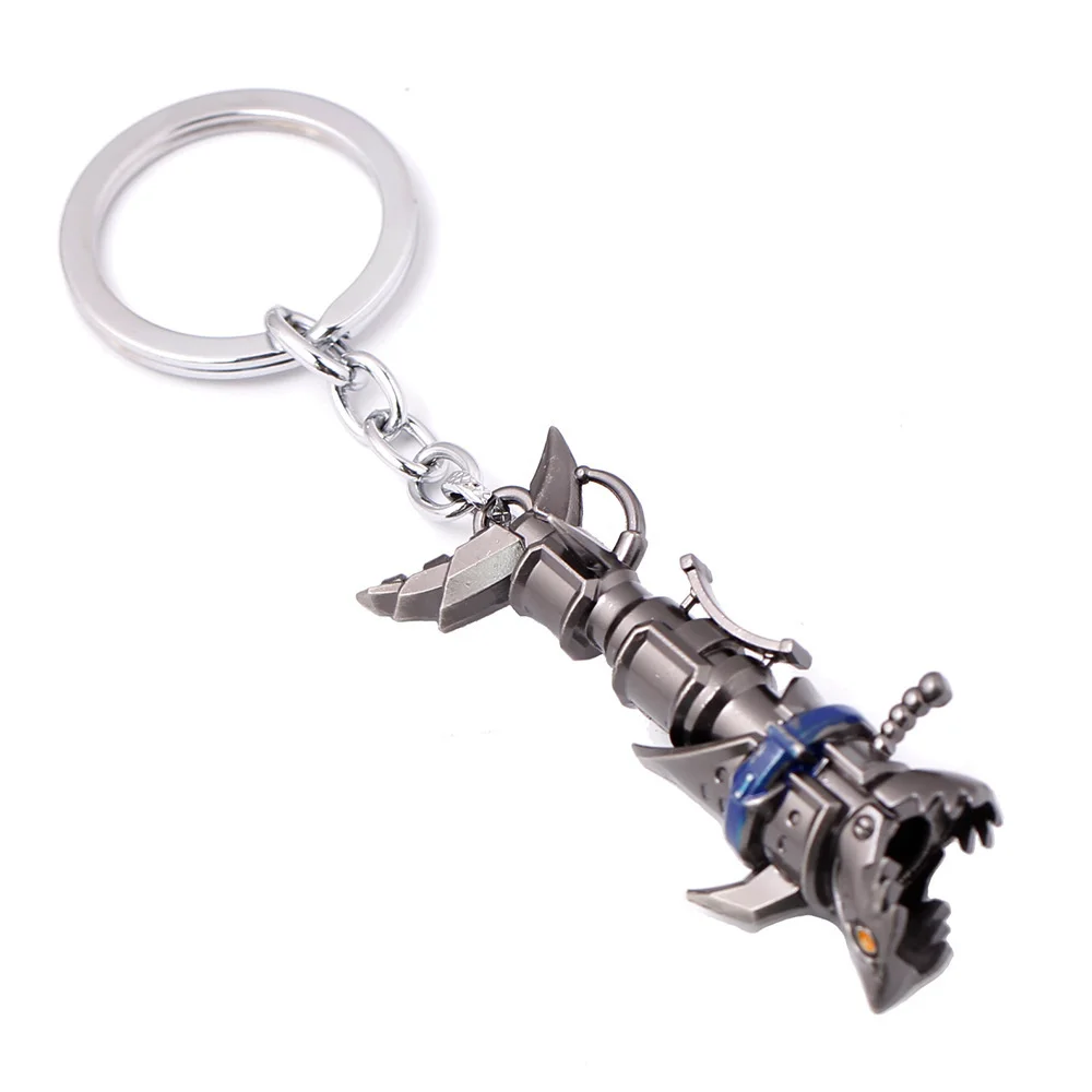 Arcane Jinx Gun Metal Keychain League of Legends Character Keyring for Backpack Car Accessory Decorations Gifts for Toys