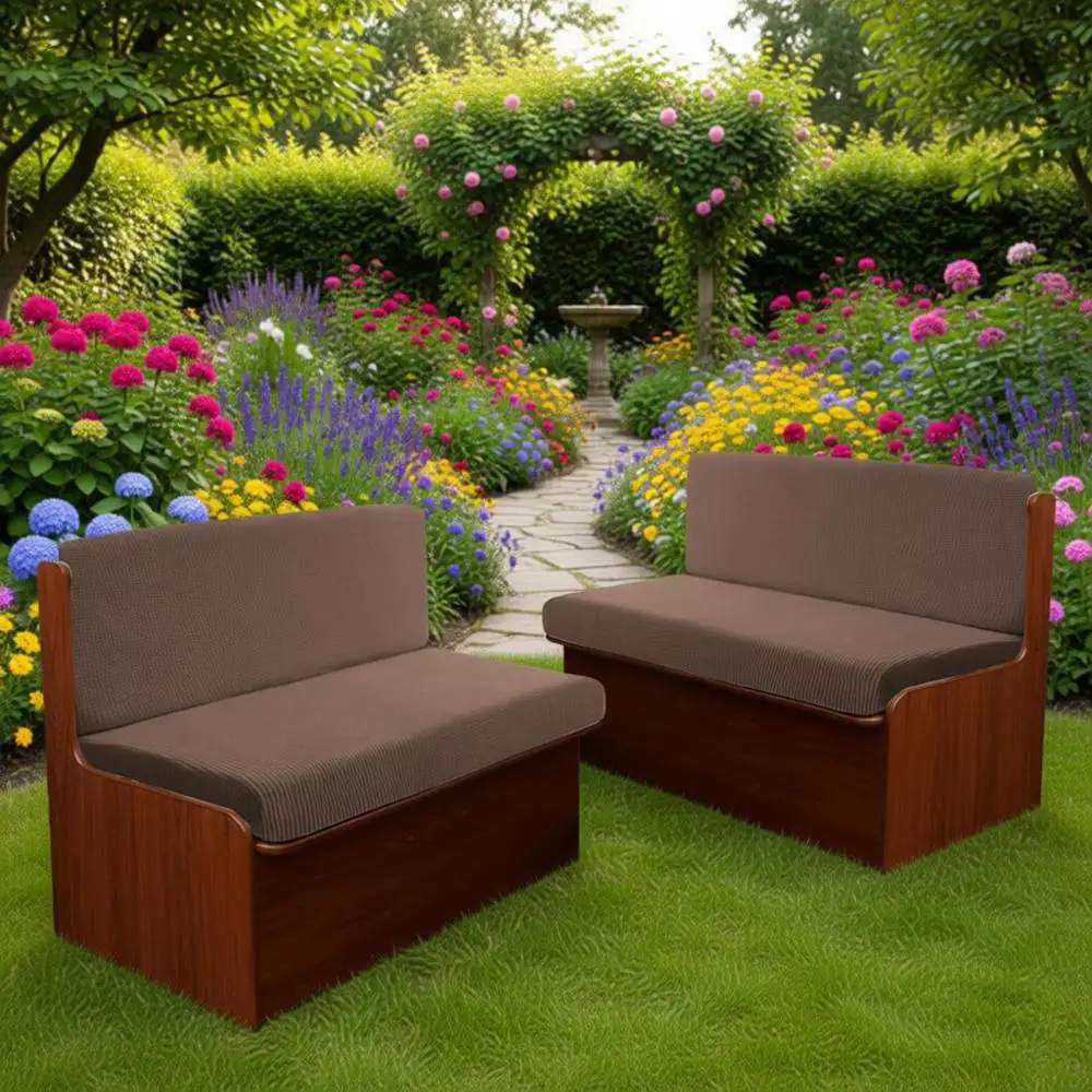 

Комплект из 4 чехлов для сидений автодома, моющиеся уличные чехлы для сидений автодома, эластичные чехлы для подушек кемпера с 2 чехлами для спинок и 2 чехлами для сидений-скамеек