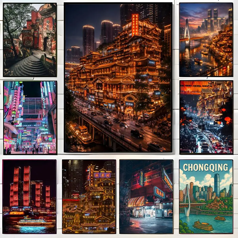 Vibrant City C-Chongqing Poster Wall Art Print Decorative Mural Home Decor Gift Unframed
