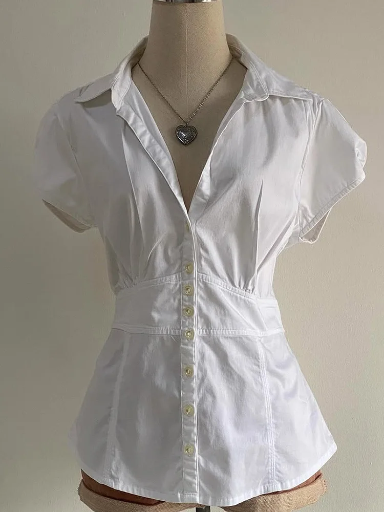 

Original f Sved White irt Slim Fit Cotton Blend Moisture ng Vintage Sle Women's Top for Commuting And Everyday...