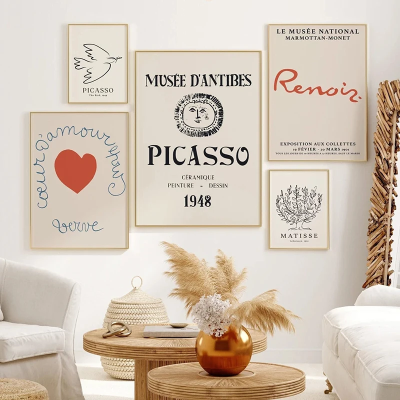 Picasso Art Morandi Abstract Line Figures Paintings Wall Posters Nordic Print Canvas Living Room Decorative Pictures for Bedroom