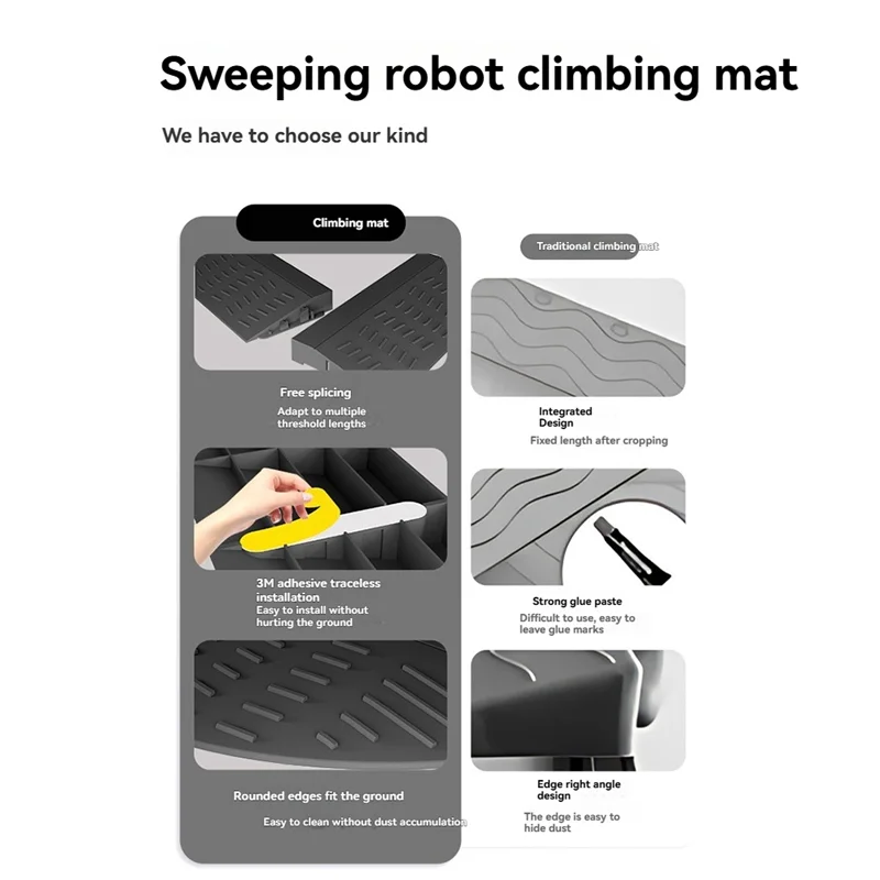 ABKD Floor Sweeper Threshold Bars For Threshold Length 68-77Cm/Height 1.4-2.3Cm Applied To Most Sweeping Robots