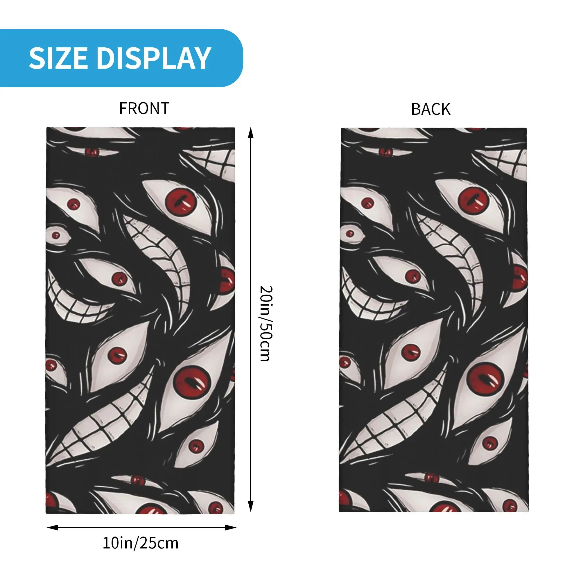 Dark Mysterious Eye Print Bandana Neck Gaiter Printed Magic Scarf Multifunction Headwear Hiking Fishing For Men Women Washable