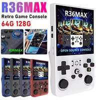 R36MAX Retro Handheld Game Console R36S Update Linux System 4.0 Inch IPS Screen Portable Video Game Player 64GB 128GB Games