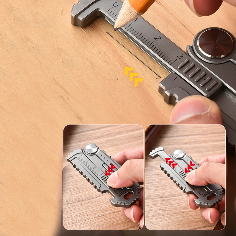 Outdoor Titanium Alloy Keychain Multifunctional EDC Small Portable Card Tool