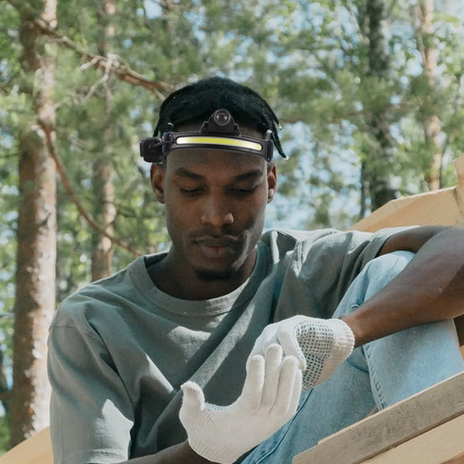 

Led Headlamp Waterproof Rechargeable Type- For Outdoor Camping Hiking Fishing Running Night Use Flashlight